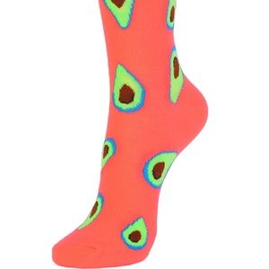 WOMEN'S AVOCADO NOVELTY CREW SOCKS 2 PACK